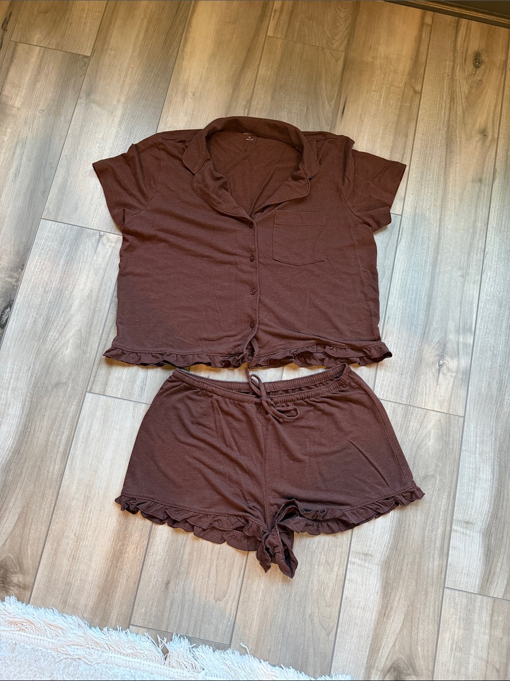 Gap Ruffle PJ Shirt and Short Set - Picture 3 of 3